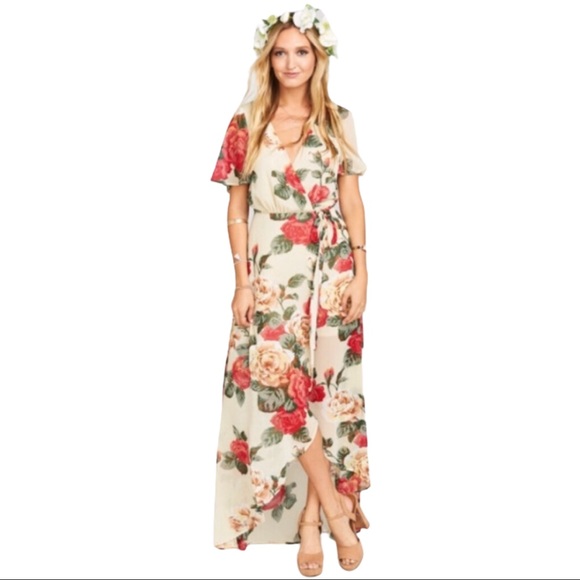 Show Me Your Mumu Sophia Wrap Dress Lady Rose - Picture 2 of 9